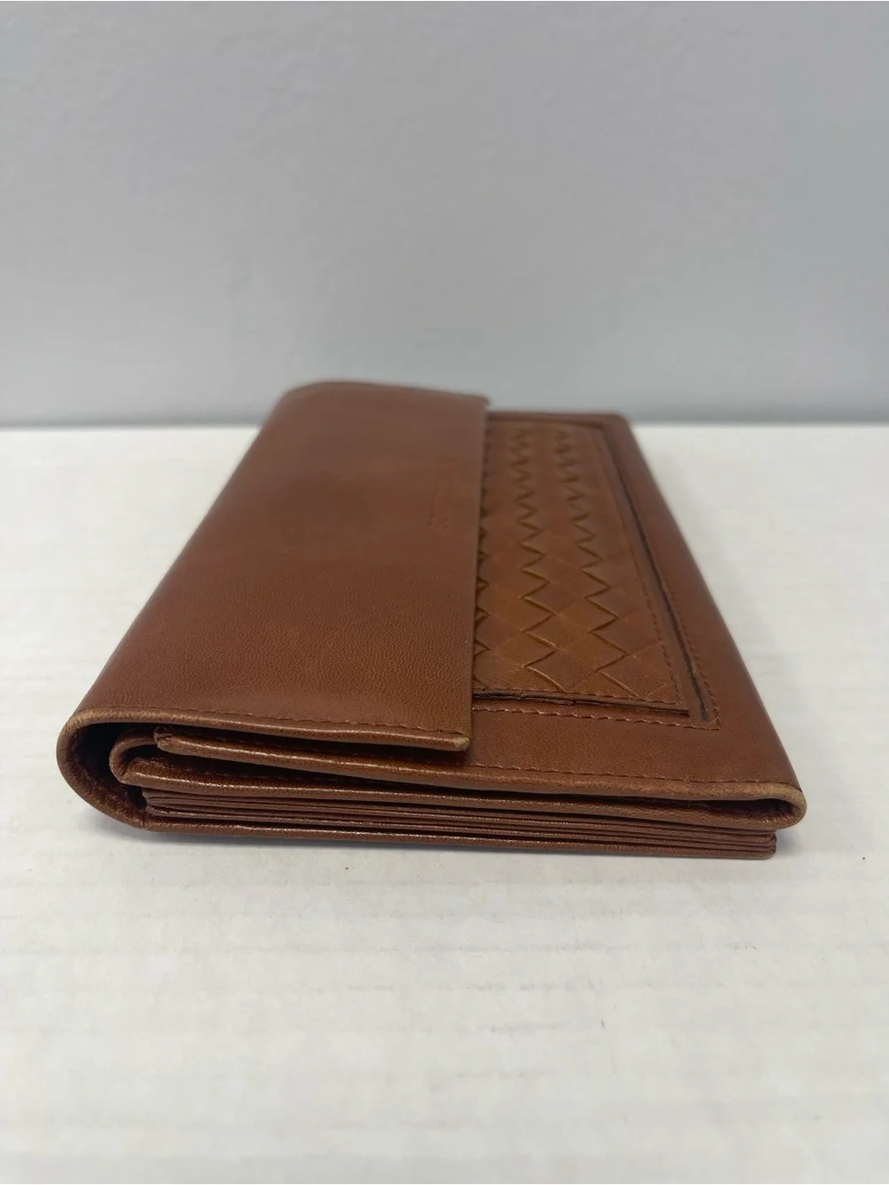 Bottega Veneta Vintage Men’s Brown Intrecciato Leather Wallet Clutch - Preowned